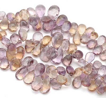 Ametrine Faceted Badam Beads