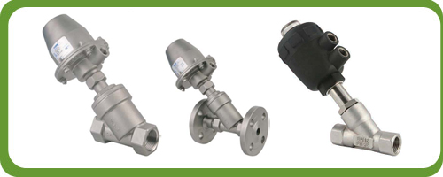Pneumatic Angle Type Piston Valves, For Water, Air, Steam, Gas, Natural Gas, Chemical Fluids, Food