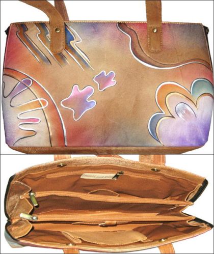 81HP Abstract Hand Painted Wide Totes, Size : 24x12inch, 26x14inch, 28x16inch