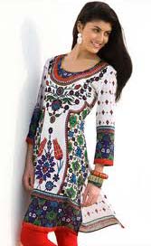 Printed Silk Ladies Kurti, Size : M, XL