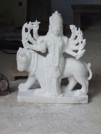 Plain Marble Durga Mata Statue, Color : White