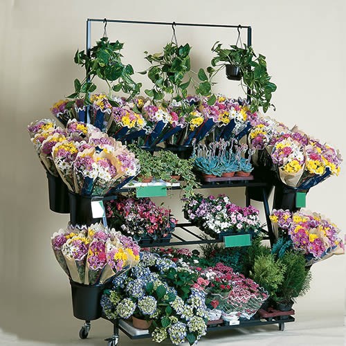 Florist/flower Stand-gcdb-09 Ten Bucket With Three Shelves Stand