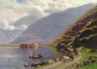 Fine Canvas Landscape Painting, Color : Brown For Wall Decoration, Home Decoration, Pooja Room Decoration