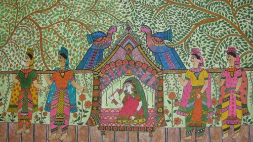 Non Polished Madhubani Paintings, Style : Portrait