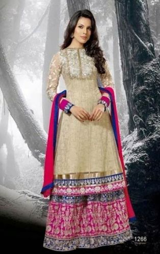 Black Designer Ethnic Lehenga Kameez, Cream Designer Ethnic Lehenga Kameez.