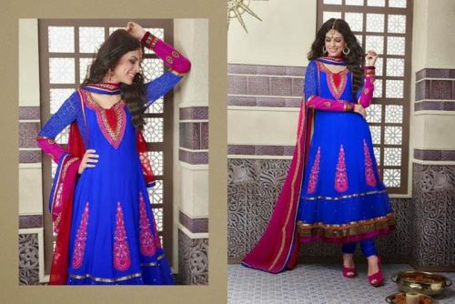 Blue Colour Party Wear Long Anarkali Salwar Kameez