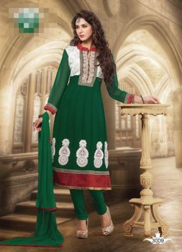 Magnificent Long Party Wear Churidar Kameez