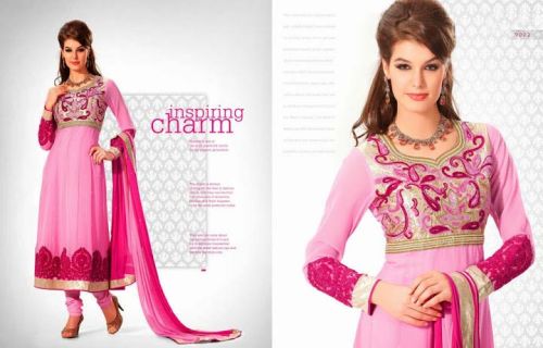 Fuchsia Designer Heavy Embroidered Salwar Kameez, Magenta Designer Heavy Embroidered Salwar Kameez