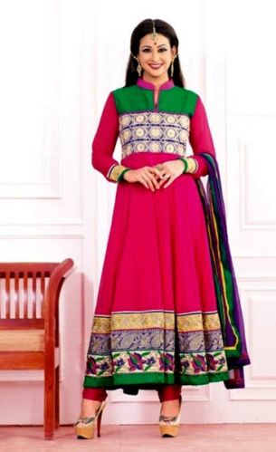 Magenta Party Wear Attractive Long Anarkali Suit