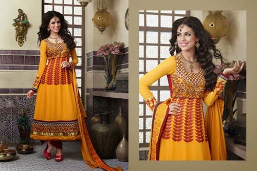 Orange Maroon Colour Party Wear Salwar Kameez