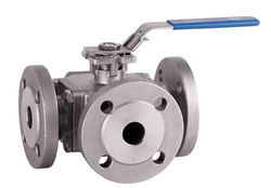 High Carbon Steeel Three Way Ball Valve, For Gas Fitting, Oil Fitting, Water Fitting, Size : 4-9inch