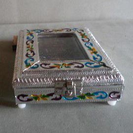 Square Polished Meenakari Dry Fruit Box, Size : 400x400x180cm, 350x350x160cm