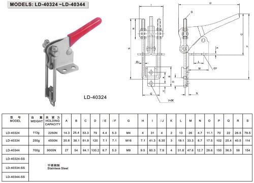 Latch Handle Toggle Clamp LD-40334, Packaging Type : red