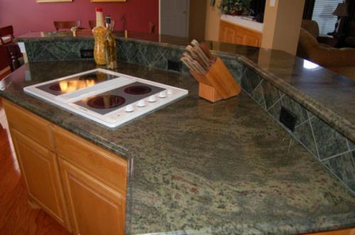 Tropical Green Leather Finish Granite Slab