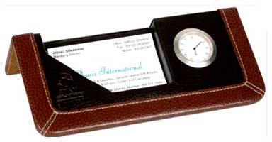 Visiting Card Holder With Clock