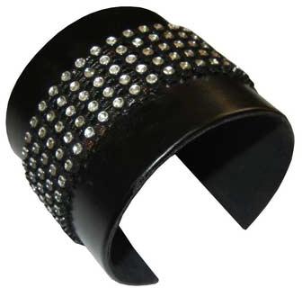Crystal Cuff Leather Bracelet