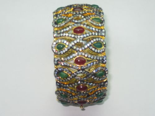 Gold Plated Precious Stone Bangle