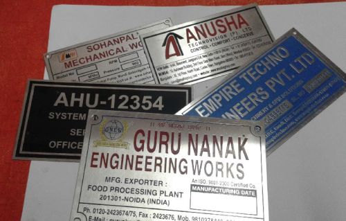 STEEL MACHINE NAME PLATES, Grade : 304