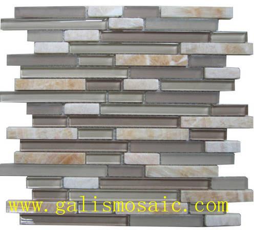 Shaped Glass and Stone Marble Mosaic