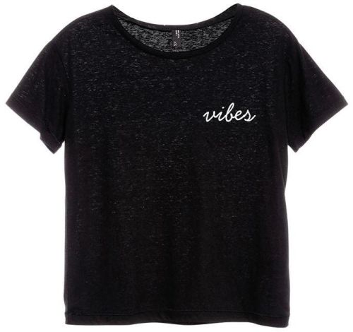 VIBES [DISTRESSED WOMEN'S 'BABY TEE'] XTRA SMALL