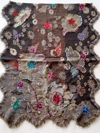 Designer Wool Embroidery Shawls