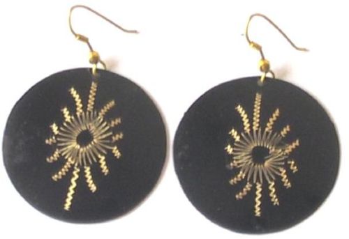 Earrings, Color : Gold/black