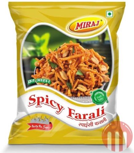 Spicy Farali Namkeen, For Snacks, Packaging Type : Plastic Packet