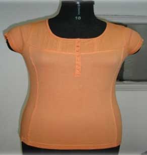 Plain Cotton Orange Cap Sleeve Top, Size : M, XL