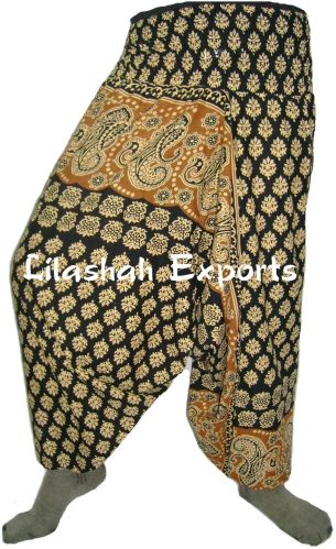 Cotton Pritned Alibaba Pant Sarouel Trousers Alonalgadon Agano Coton Vetement Ropa Jaipur Print Smoke Dresses JP2100