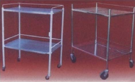Stainless Steel Hospital Instrument Trolley, Packaging Type : Silver