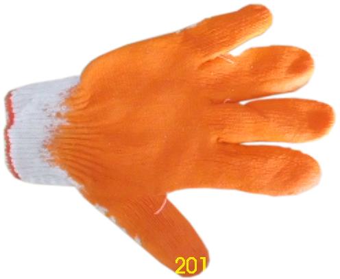 Latex Coated Cotton Gloves--orange Palm, Brand Name : Anheng