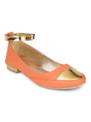 Orange Flats Women Bellies Shoes, Gender : Female