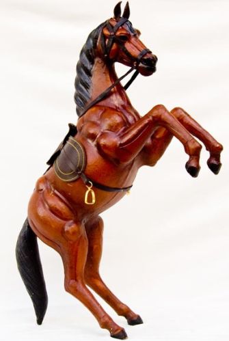 Handmade Wooden Horse, Color : Brown