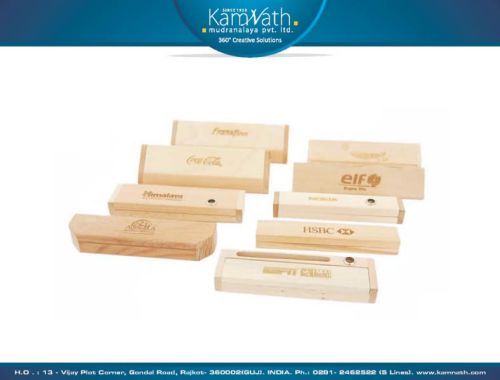 Wooden Name Card Holder, Wooden Pen Holder