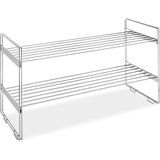 Polished Aluminium Two Tier Shoe Rack, For Constructional, Industrial, Residential, Feature : Durable
