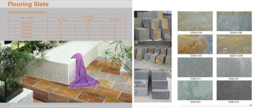 Machine-cut Flooring Stone Tiles, Natural Slate Flooring