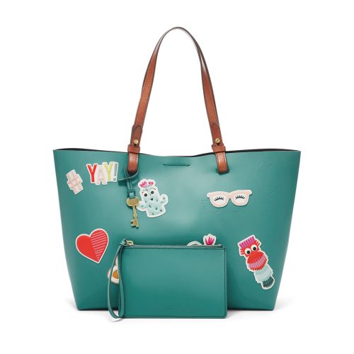 Leather/LeatherTrim RACHEL TOTE, Closure Type : Snap