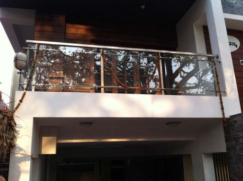 Polished Plain 202 304 316 Balcony Glass Railing, Grade : AISI