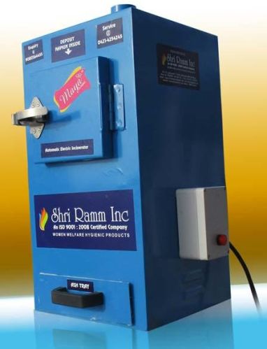 MILD STEEL POWDER COATED Sanitary Napkin Destroyer, Feature : SENSOR, WALL MOUNTED, 4 STEP SAFETY CUT OFF