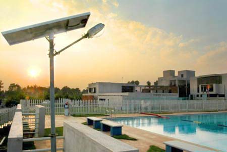 Grey Round Coated Iron Solar Light Pole, For Public Use, Certification : ISI Certified