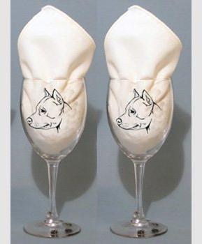 Staffordshire Terrier Hand Painted Goblets