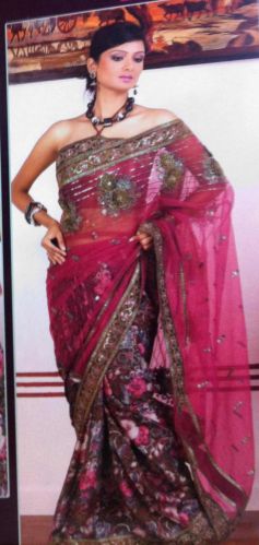 Half-Net Sarees