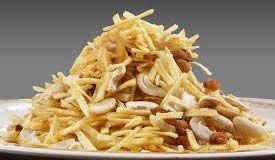 Orange Mixed Farsan Namkeen, For Snacks, Taste : Salty Crunchy