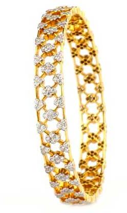 Polished LDB-05 Gold Diamond Bangle, Purity : 24crt