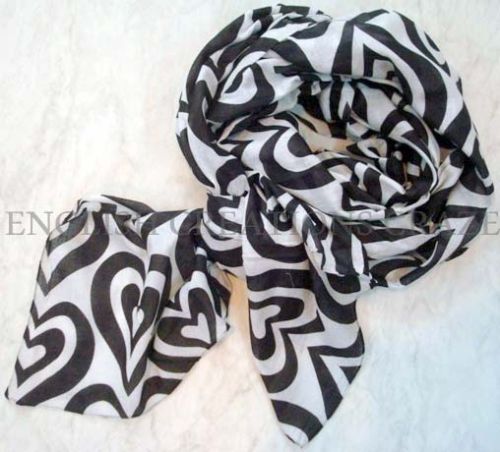 Cotton Printed Scarves - EC-1850 COLS, Color : Black