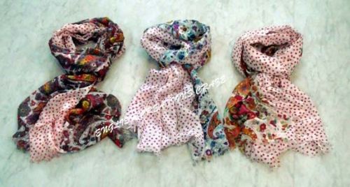 ECC Cotton Silk Printed Scarves, Size : 70*180CM