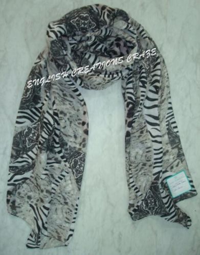 Polyester Printed Scarves - EC-4065-A, Color : Black