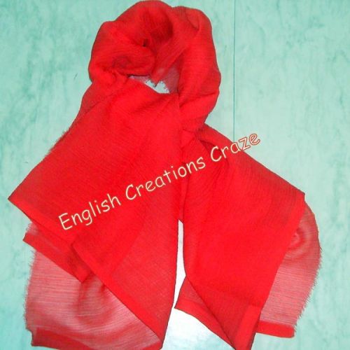 ECC Polyester Solid Color Scarves, Color : Red