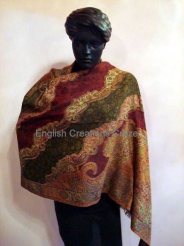 ENGLISH CREATIONS Polywool Jacquard Shawls, Size : 70*180CM