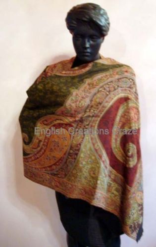 ECC Polywool Jamawar Shawls, Size : 70*180CM